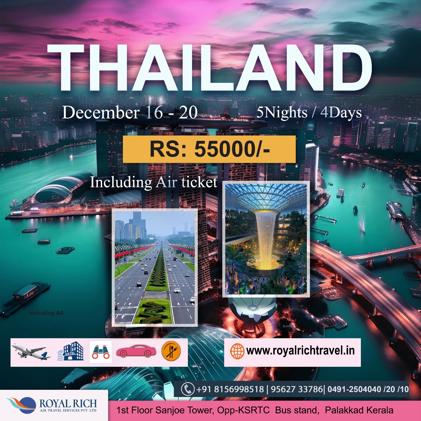 Thailand Tour Package: Flights + Stay @ Just ₹55,000